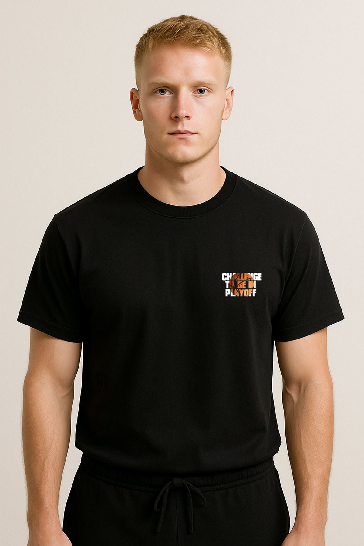 Playoff Basketbol T-Shirt Siyah