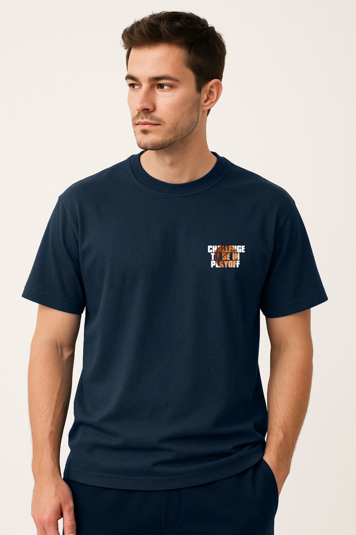 Playoff Basketbol T-Shirt Lacivert