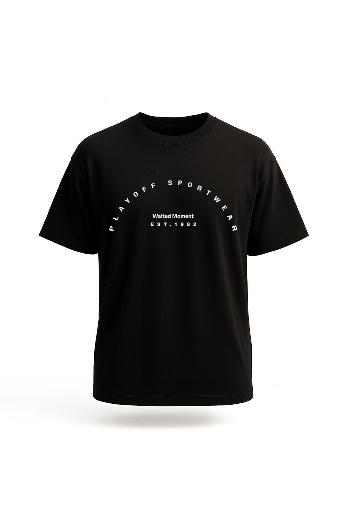 Playoff Spor T-Shirt Siyah