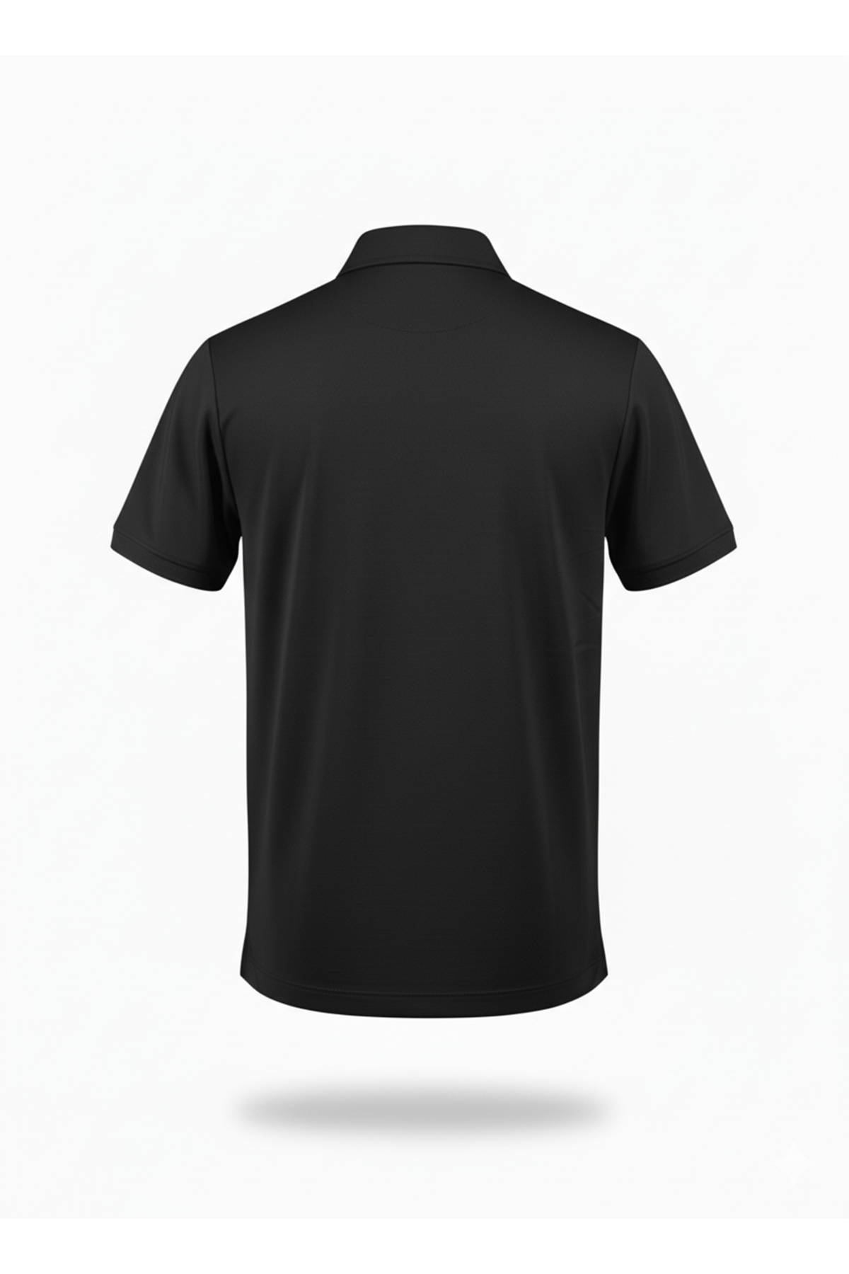 Playoff Polo Yaka Penye T-Shirt Siyah