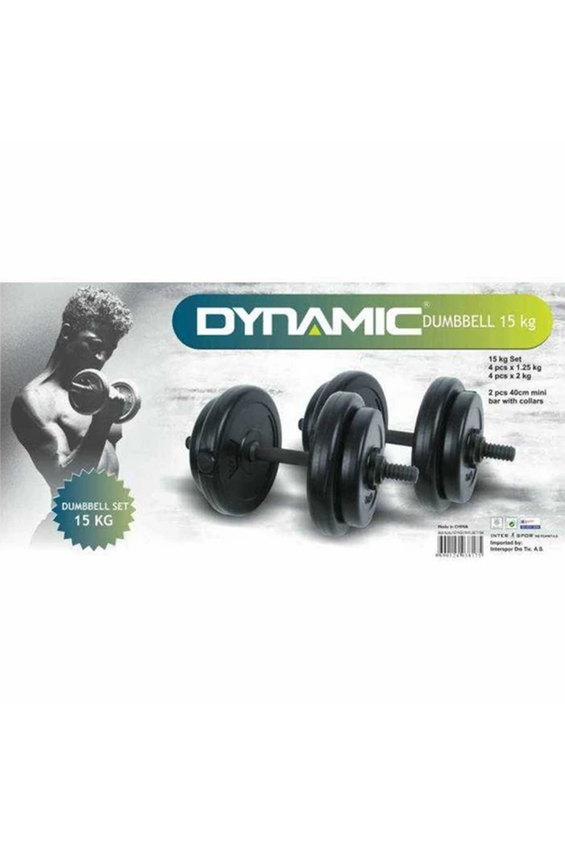 DYNAMIC VINYL DUMBBELL SET 15KG NEW