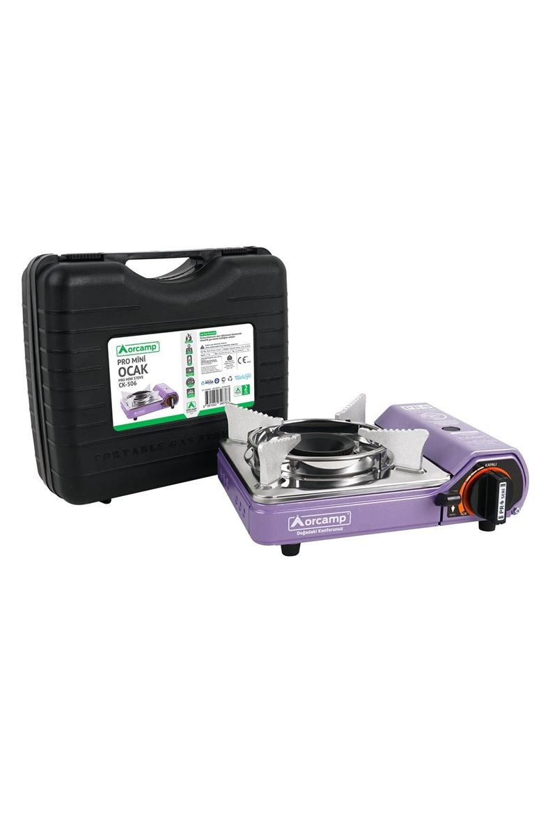 Orcamp Tekli Mini Portatif Ocak Gaz Stop Emniyetli / Mor