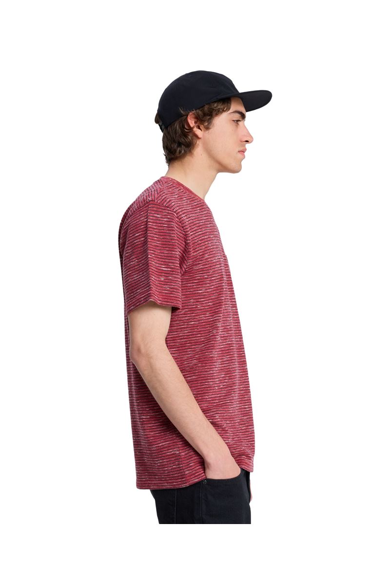 QUIKSILVER LOPAZ STRIPED S Burnt Russet - Stripe_1 ERKEK T-SHIRT