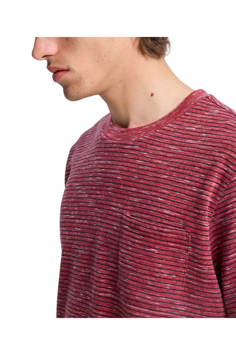QUIKSILVER LOPAZ STRIPED S Burnt Russet - Stripe_1 ERKEK T-SHIRT