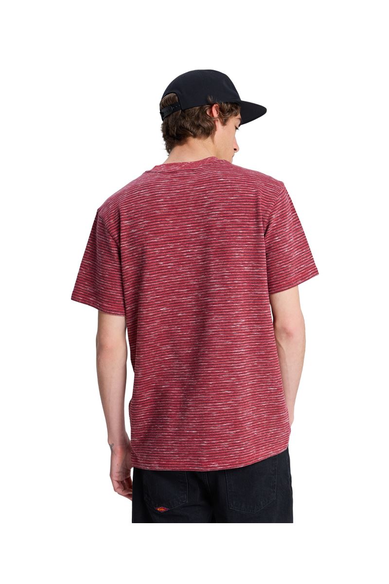 QUIKSILVER LOPAZ STRIPED S Burnt Russet - Stripe_1 ERKEK T-SHIRT