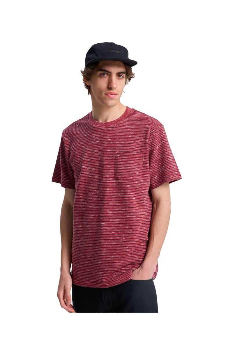 QUIKSILVER LOPAZ STRIPED S Burnt Russet - Stripe_1 ERKEK T-SHIRT