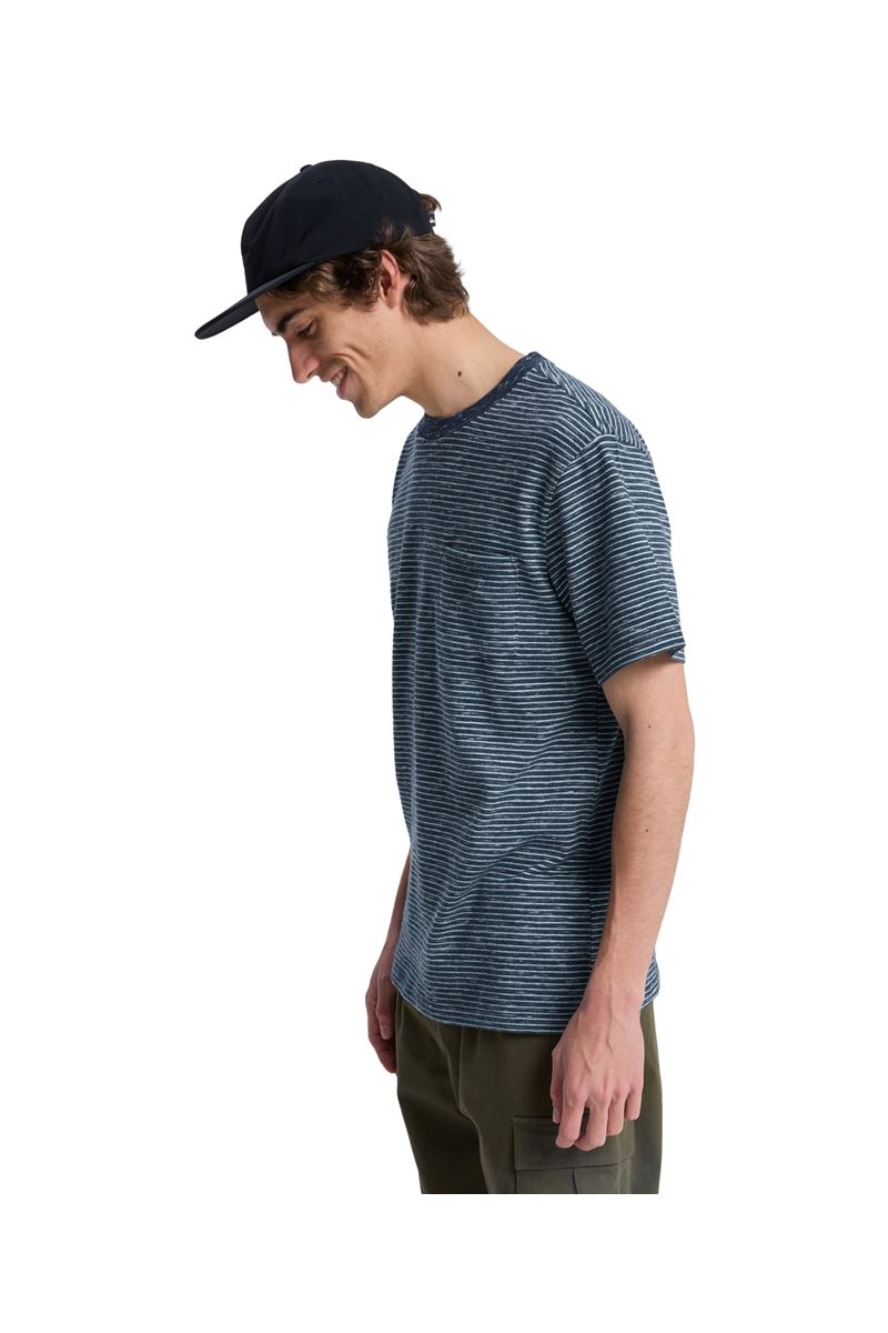 QUIKSILVER LOPAZ STRIPED S Total Eclipse - Stripe_1 ERKEK T-SHIRT