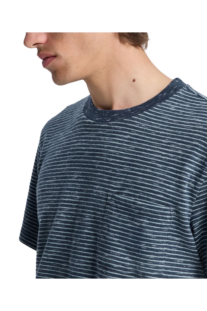 QUIKSILVER LOPAZ STRIPED S Total Eclipse - Stripe_1 ERKEK T-SHIRT