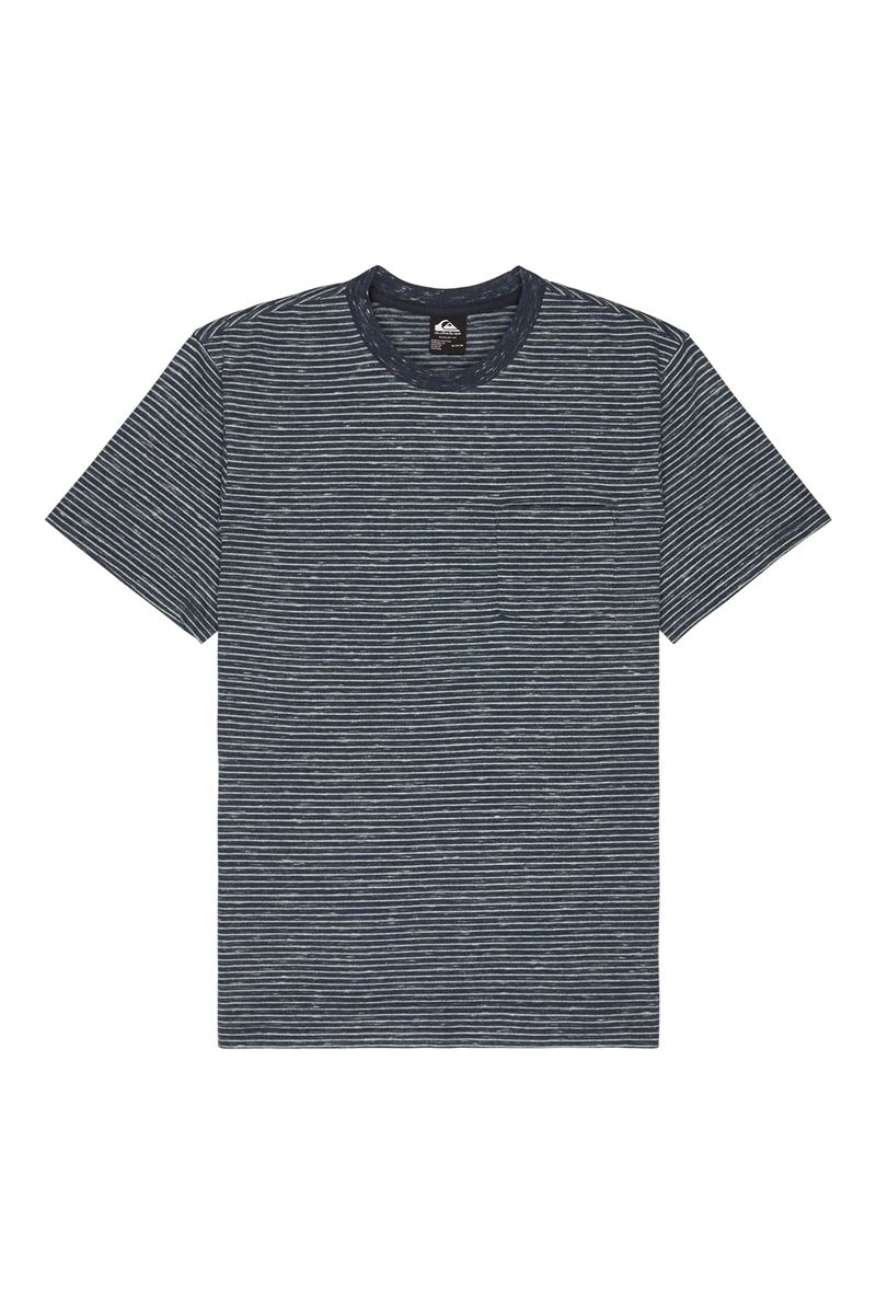 QUIKSILVER LOPAZ STRIPED S Total Eclipse - Stripe_1 ERKEK T-SHIRT
