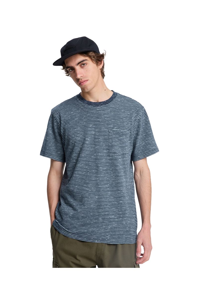 QUIKSILVER LOPAZ STRIPED S Total Eclipse - Stripe_1 ERKEK T-SHIRT
