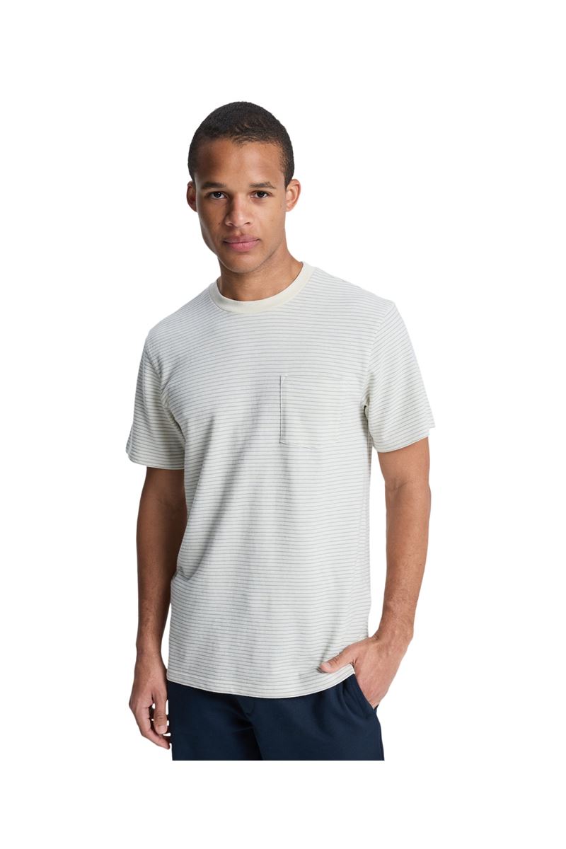 QUIKSILVER LOPAZ STRIPED S Snow White - Stripe_1 ERKEK T-SHIRT