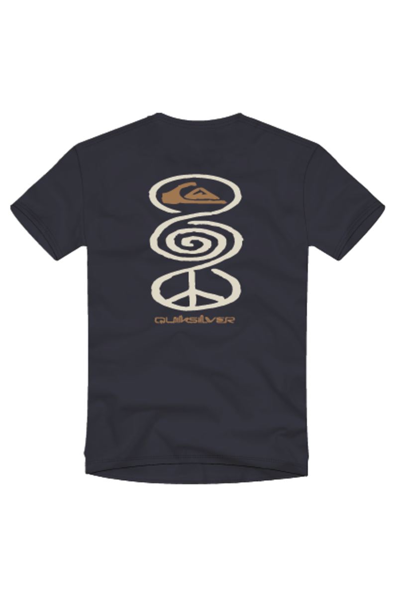 QUIKSILVER HARMONY SPIRAL Total Eclipse - Solid ERKEK T-SHIRT