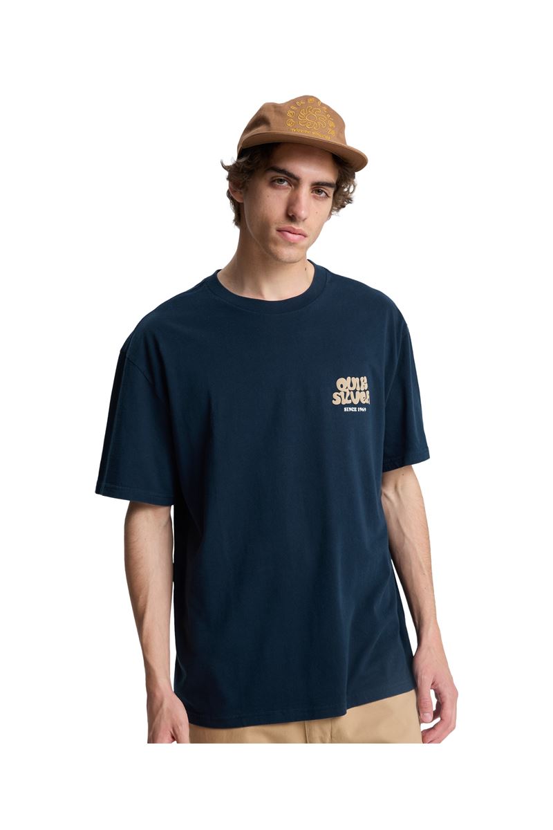 QUIKSILVER FRUITS TIDE Total Eclipse - Solid ERKEK T-SHIRT