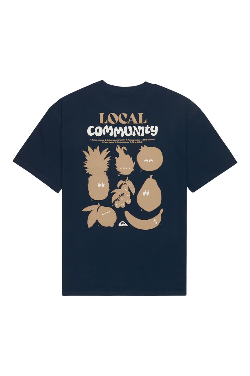 QUIKSILVER FRUITS TIDE Total Eclipse - Solid ERKEK T-SHIRT