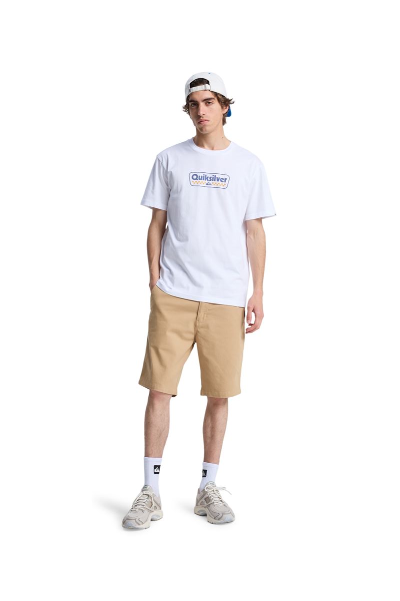 QUIKSILVER EV STARTING GRI Bright White - Solid ERKEK T-SHIRT