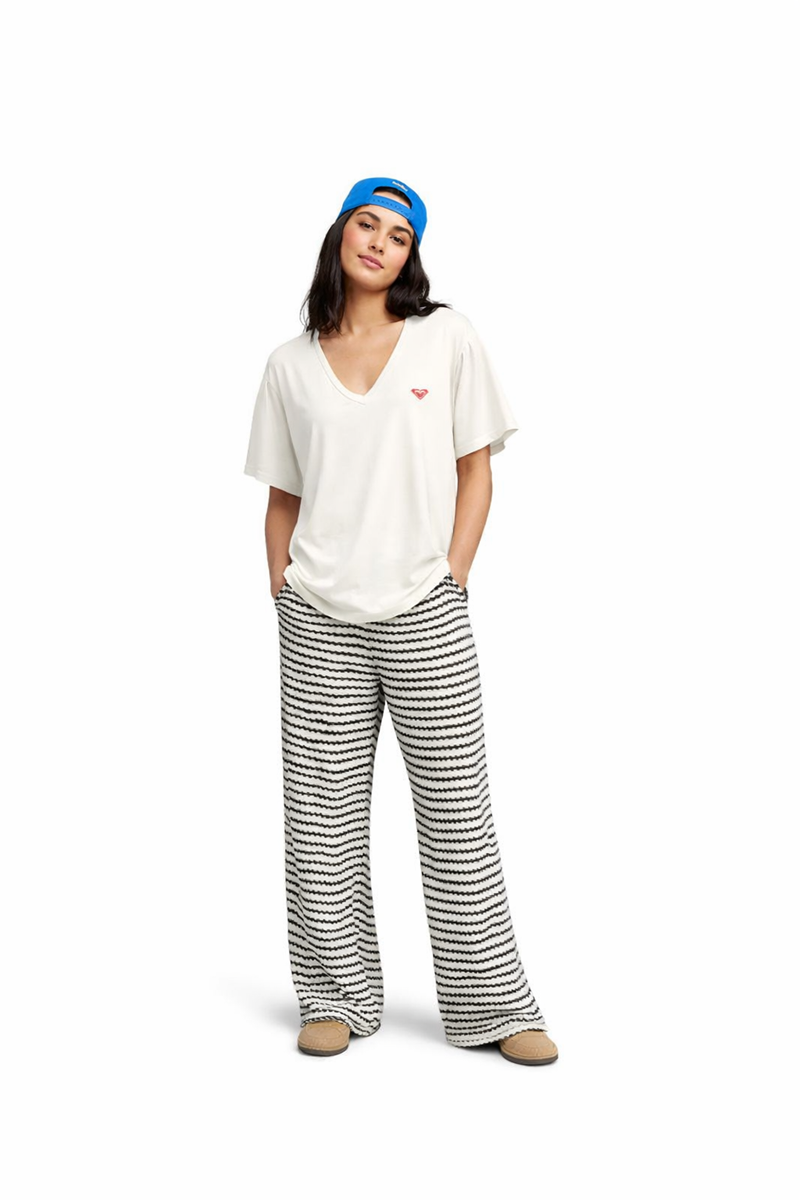 ROXY NIGHTFALL Jet Stream - Solid KADIN T-SHIRT