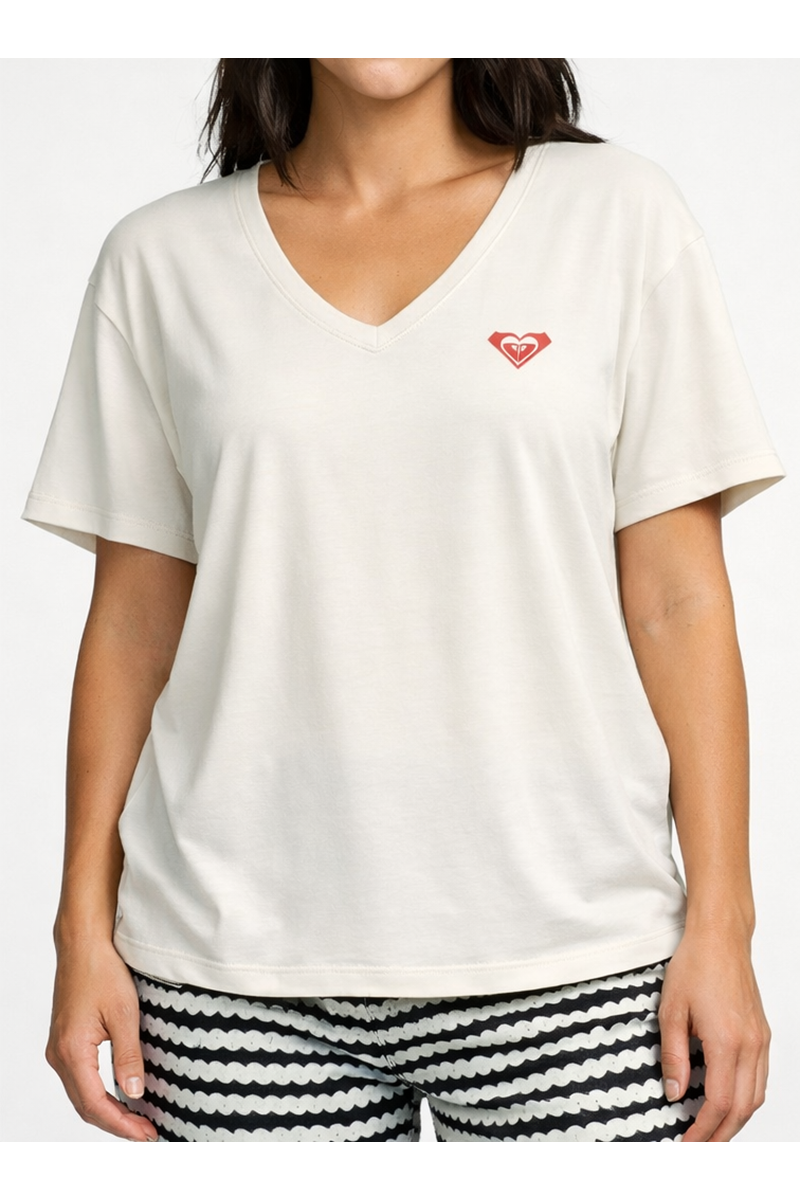 ROXY NIGHTFALL Jet Stream - Solid KADIN T-SHIRT