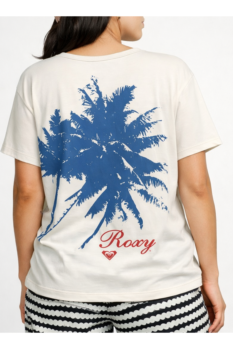 ROXY NIGHTFALL Jet Stream - Solid KADIN T-SHIRT