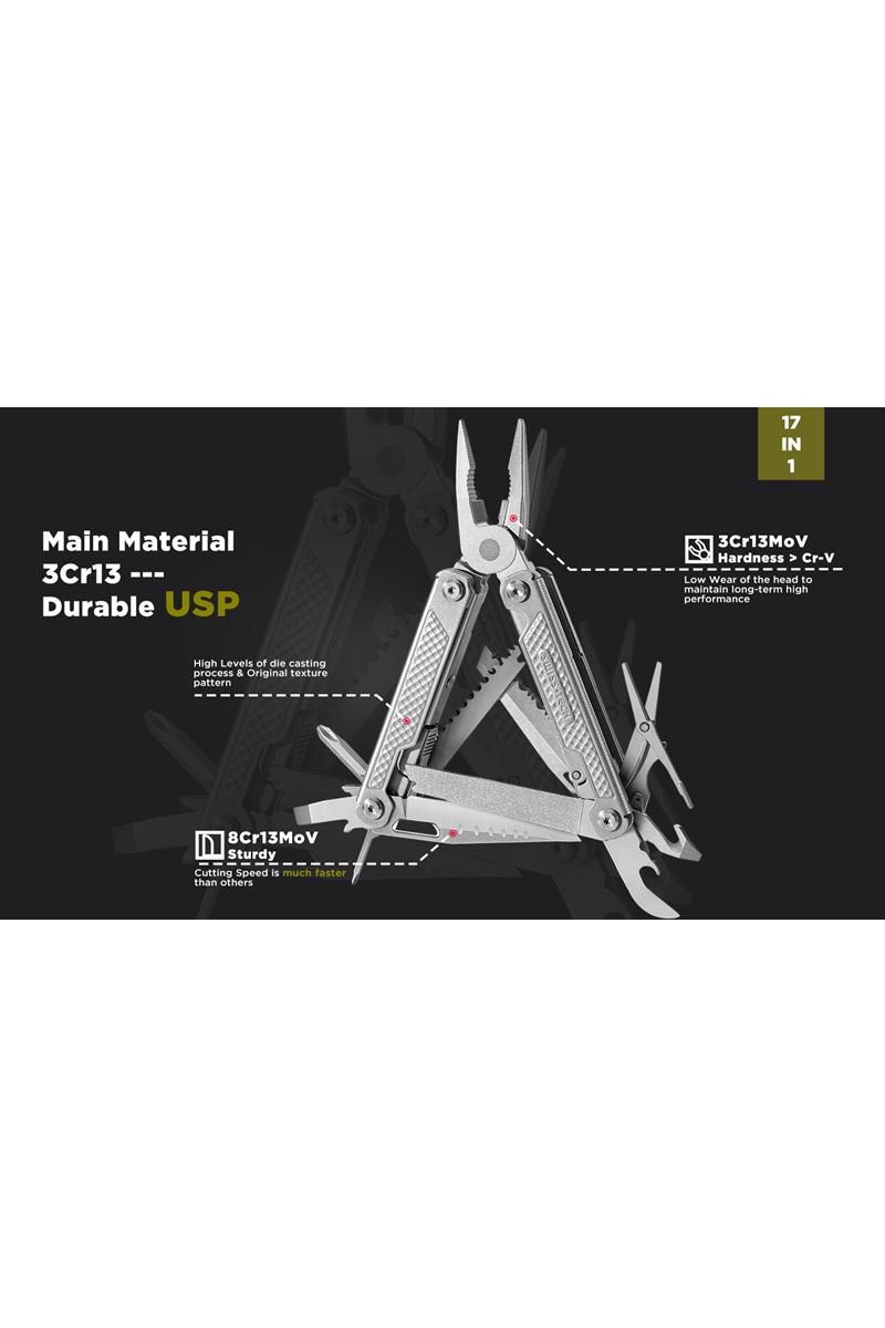 Swiss+Tech SwissTech 17-IN-1 Multi-Tools(Satin Polish) ST021006