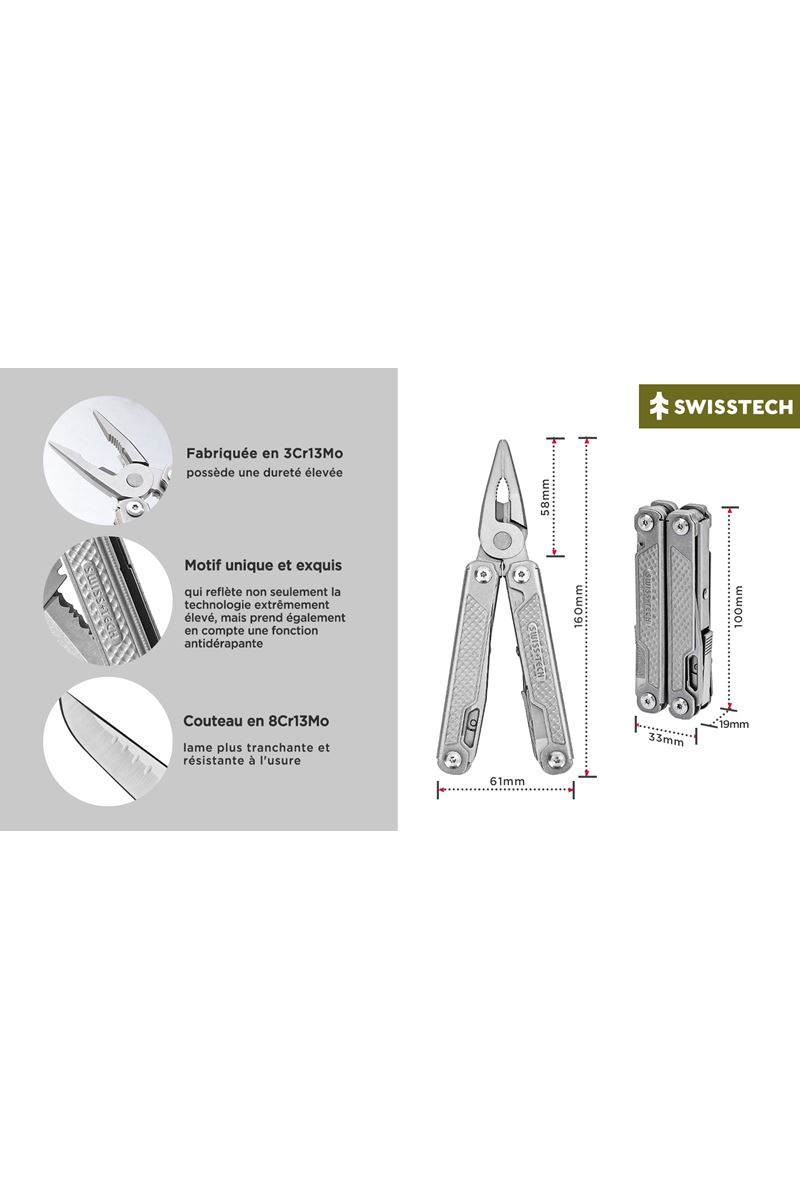 Swiss+Tech SwissTech 17-IN-1 Multi-Tools(Satin Polish) ST021006