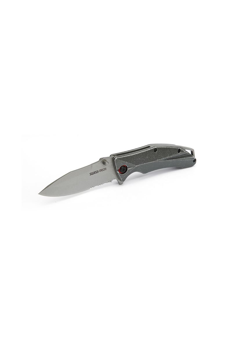Swiss+Tech Aluminum Serrated Folding Knife ST014005