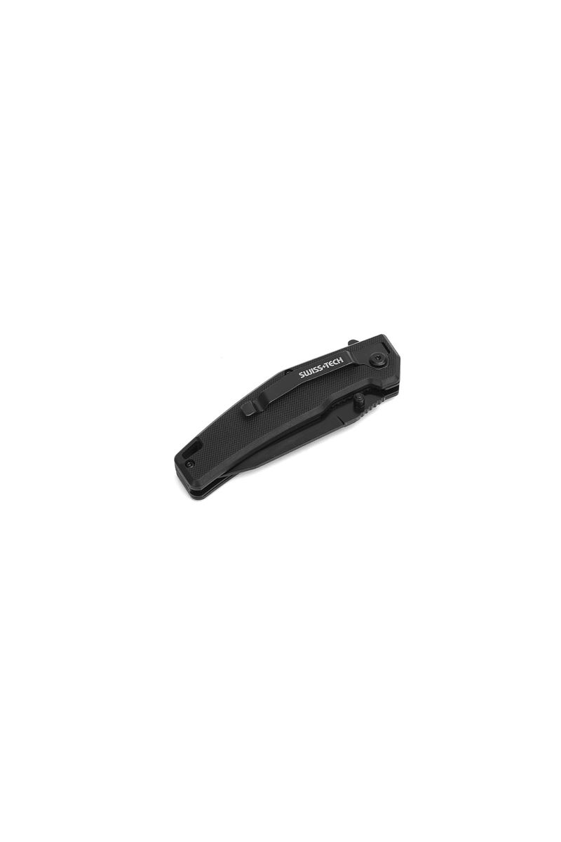 Swiss+Tech G10 Folding Knife-Black TiNi ST014002