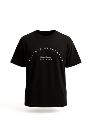 Playoff Spor T-Shirt Siyah