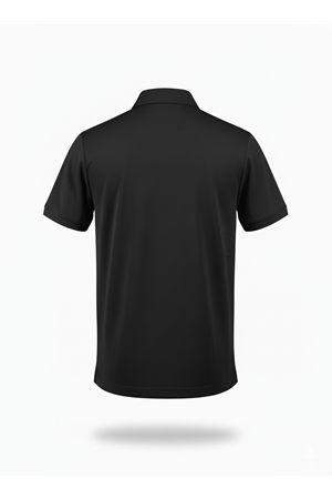 Playoff Polo Yaka Penye T-Shirt Siyah