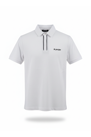 Playoff Polo Yaka Penye T-Shirt Beyaz