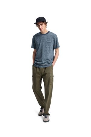 QUIKSILVER LOPAZ STRIPED S Total Eclipse - Stripe_1 ERKEK T-SHIRT