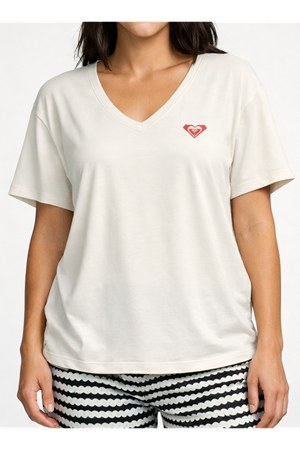 ROXY NIGHTFALL Jet Stream - Solid KADIN T-SHIRT