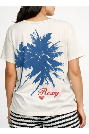 ROXY NIGHTFALL Jet Stream - Solid KADIN T-SHIRT
